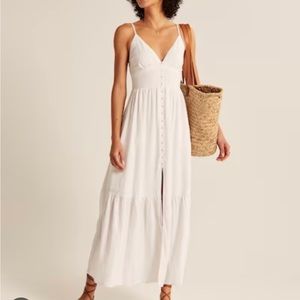 Abercrombie - White Button Through Maxi Dress